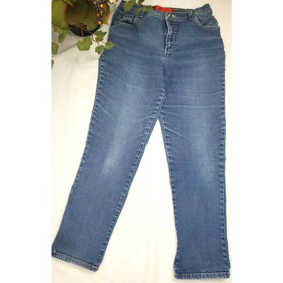 Gloria Vanderbilt Crop Jeans Womens Size 6 Blue Straight High Rise Pants 26x26 - Picture 2 of 6